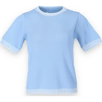 Dámský svetr Elegantní svetřík kr. rukáv 24001 Latino Paris barva: modrá světlá