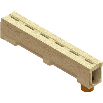 Odvodňovací žlab Odvodňovací polymerbetonový žlab VODALAND MONO C250 štěrbinový s odtokem 1000 x 140 x 200 mm