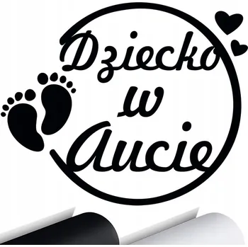 Samolepicí dekorace na vozidlo NÁLEPKA Grafika na Auto Okno DÍTĚ V AUTĚ 15x12 cm