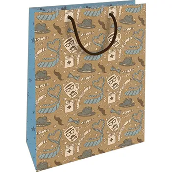 Dárková taška kraft velká Pánský styl