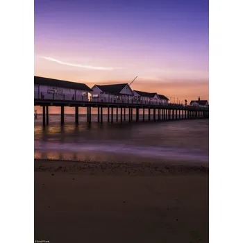 Obraz Plakát Molo při východu slunce bez rámu 20,5 x 28,4 cm