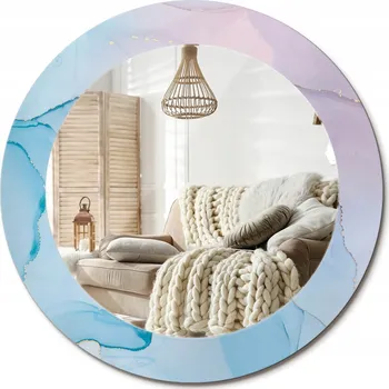 Zrcadlo Stylové kulaté zrcadlo na zeď s potiskem, průměr 60 cm, mramorový vzor