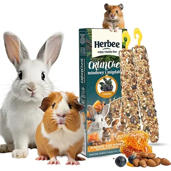 Krmivo pro hlodavce UNIQ pets tyčka Herbee Cruncher 2ks - křeček,králík,morče - med a mandle