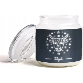 Svíčka Eko vonná svíčka ve sklenici + víčko Znamení zvěrokruhu na obloze - Býk