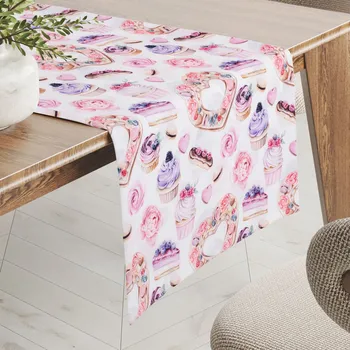 ubrus Dekorační běhoun na stůl PML-037 Růžová cukrárna 35x140 cm