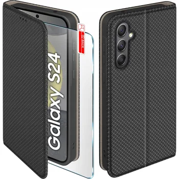 Pouzdro na mobilní telefon Flipové pouzdro KrainaGSM pro Samsung Galaxy S24, černé