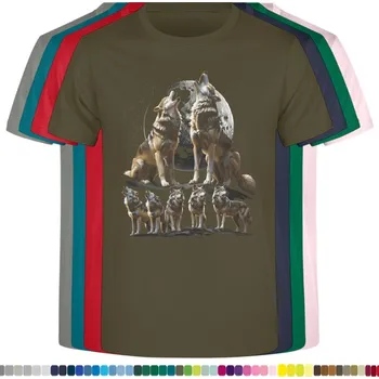 Pánská móda panske-levne-bavlnene-tricko-potisk-vlci-pyramida Barva: Khaki, velikost: XXL