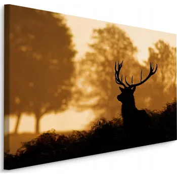 Obraz Nástěnný obraz jelen STROMY les krajina 3D 40x30