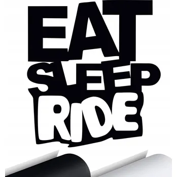 Samolepicí dekorace na vozidlo NÁLEPKA na auto EAT SLEEP RIDE 15x13,5 cm