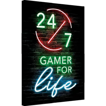 Obraz OBRAZ DO POKOJE HRÁČE Nápis Gamer for life 40x60