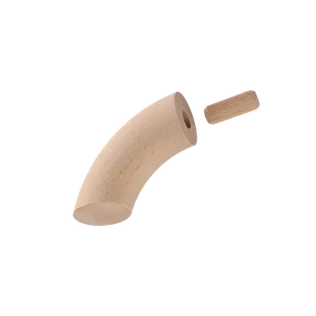 Zábradlí KOVIAN, s.r.o. Dřevěný ukončovací oblouk (ø 42 mm / 86°), dřevo: buk bez povrchového nátěru