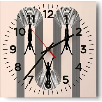 Hodiny Nástěnné hodiny do obýváku 40x40 Surrealismus Tiché hodiny na skle Bez hlučný chod