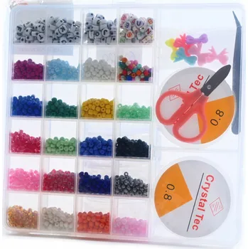 Dětské navlékací korálky KORÁLKY NA VÝROBU NÁRAMKŮ PÍSMENKA SADA