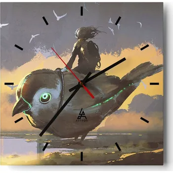 Hodiny Velké nástěnné hodiny 40x40 Abstrakce Skleněné tiché hodiny