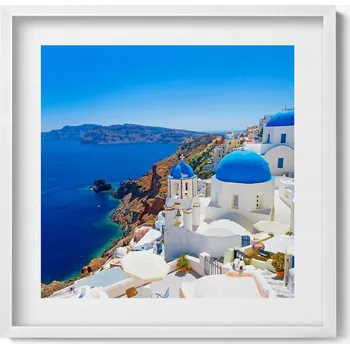Obraz Dekorativní nástěnný obraz do pokoje Výhled na architekturu Řecka 50x50 cm