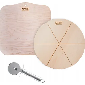 Kuchyňské prkénko SADA NA PIZZU A CHLÉB VIAGGIO – PRKÉNKO + LOPATKA + NŮŽ + EBOOK!