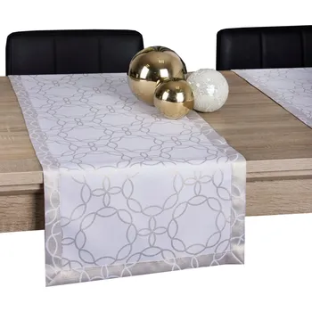 Prostěradlo Běhoun bílý se zlatým vzorem 120 x 60 cm