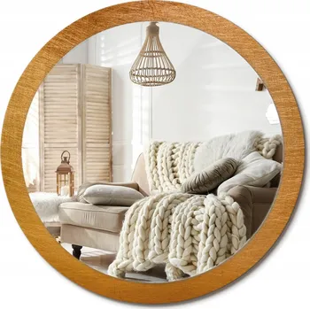 Zrcadlo Loftové zrcadlo s ozdobným skleněným rámem Vintage loft styl průměr 100 cm