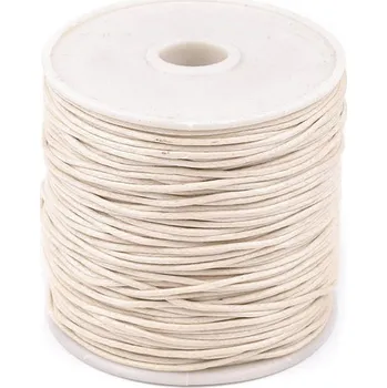 Příze Šňůra bavlněná Ø1 mm voskovaná Varianta: 2 béžovobílá, Balení: 1 ks