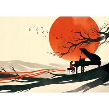 Plakát Plakát 66,5x46,5 cm Pianistka