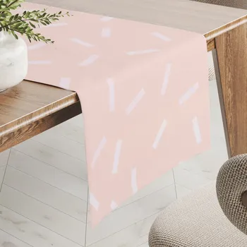 ubrus Dekorační běhoun na stůl PM-062 Konfety na pastelově lososovém 20x120 cm