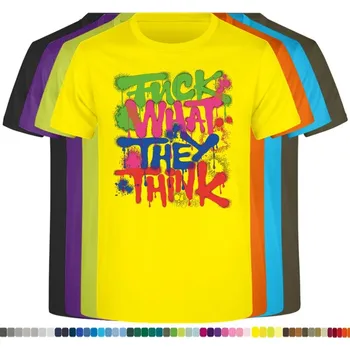 Pánské tričko panske-levne-bavlnene-tricko-napis-F**k-What-They-Thing Barva: Yellow - žlutá, velikost: XS