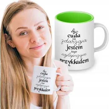 HRNEK s VTIPNÝM POTISKEM zelený vnitřek Dárek k Narozeninám Svátku