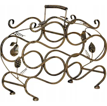 Stojan na víno STOJAN NA LAHVE, REGÁL na 6 lahví, Kovový