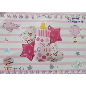 Balónek Sada balónků Baby Shower pro holčičku, růžová