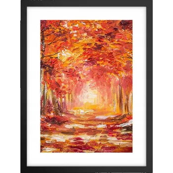 Obraz Obraz plakát v černém rámu do obýváku 30x40 podzimní foto plakáty na zeď