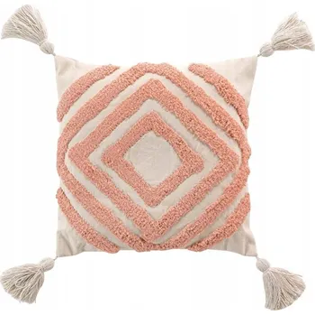 Polštář POLŠTÁŘ POLŠTÁŘ 40x40 ČERVENÝ BAVLNĚNÝ S TŘÁSNĚMI