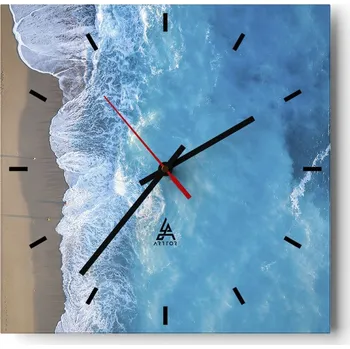 Hodiny Velké nástěnné hodiny 40x40 Krajina Skleněné hodiny Tiché