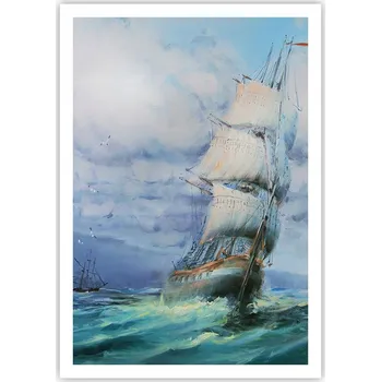 Obraz Plakát na zeď bez rámu 70x100 plachetnice obraz plakáty do obývacího pokoje ložnice