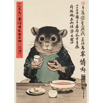 Plakát Plakát Kulinářský Rituál Hlodavce bez rámu 40 x 55 cm