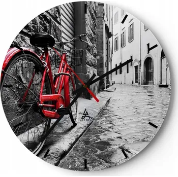 Hodiny Velké nástěnné hodiny 40x40 cm Město Skleněné hodiny Kulatý Tiché