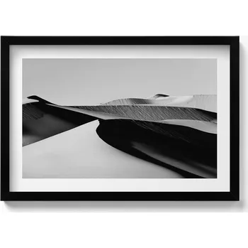 Obraz Obraz v černém rámu Černobílý minimalistický pouštní krajina 60x40 cm