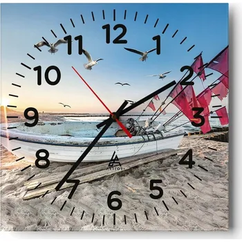 Hodiny Kuchyňské nástěnné hodiny 30x30 Krajina Skleněné hodiny do obýváku Moderní Tiché