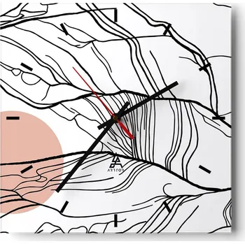 Hodiny Velké nástěnné hodiny 40x40 Abstrakce Skleněné tiché hodiny
