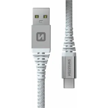 Datový kabel Swissten Kevlar USB/USB-C 1,5m bílá