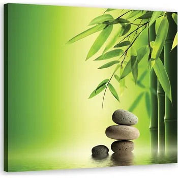 Obraz OBRAZ NA PLÁTNĚ Zen kameny a bambus 50x50 cm