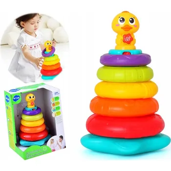 Hračka pro nejmenší INTERAKTIVNÍ PYRAMIDA HRAČKA KAČENKA PRO DĚTI
