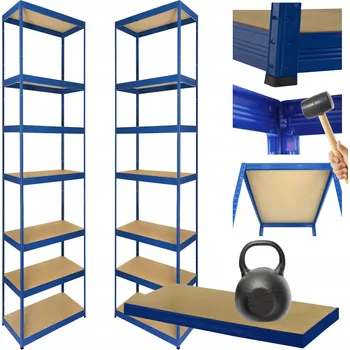 Dílenský regál Kovový regál skladový stojan HELIOS 270x50x50cm 7 polic x 175kg SOLIDNÍ