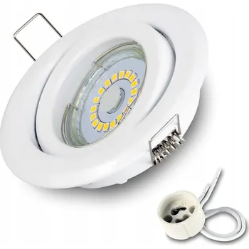 Žárovka Halogenové svítidlo KULATÉ STROPNÍ SVÍTIDLO nastavitelné BÍLÉ + LED žárovka GU10 5W teplá bílá