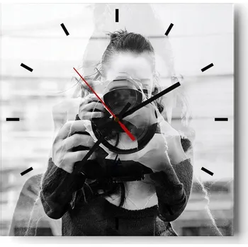 Hodiny Velké nástěnné hodiny 40x40 Abstrakce Skleněné tiché hodiny