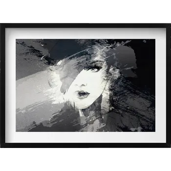 Obraz Dekorace obraz s grafikou v krásném rámu Žena v akvarelovém stylu 70x50 cm