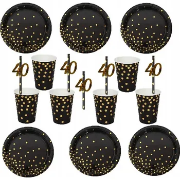 Jednorázové nádobí Sada talířků a kelímků k 40. narozeninám
