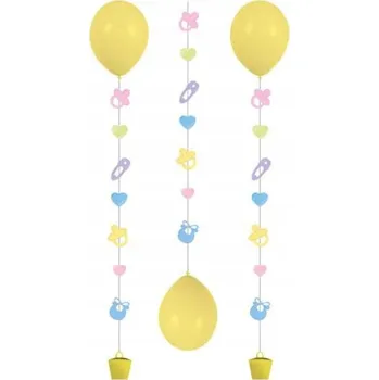Balónková dekorace na baby shower Amscan 100 cm, 3 kusy
