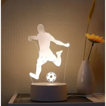 Lampička Dekorativní Noční lampa Fotbalový míč LED se svítícím fotbalistou