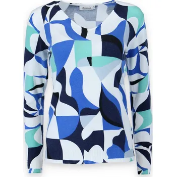 Dámský svetr Svetřík úpletový Damod DV24478 barva: modrá královská, velikost: S/M