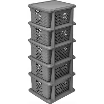 Komoda Koupelnový regál BranQ šedý 29,5 x 24 x 80 cm